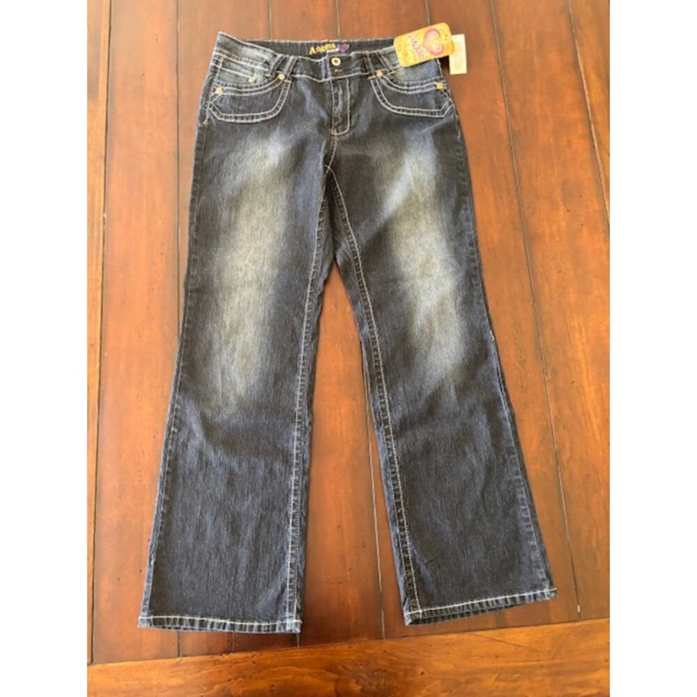 Angels Women's Size 18 Western Style Bootcut Denim Blue Jeans‎ NWT